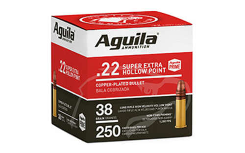 Ammunition Aguila Ammunition Rimfire 22LR AGUILA 22LR HV HP 38 GR 250 PACK • Model: Rimfire